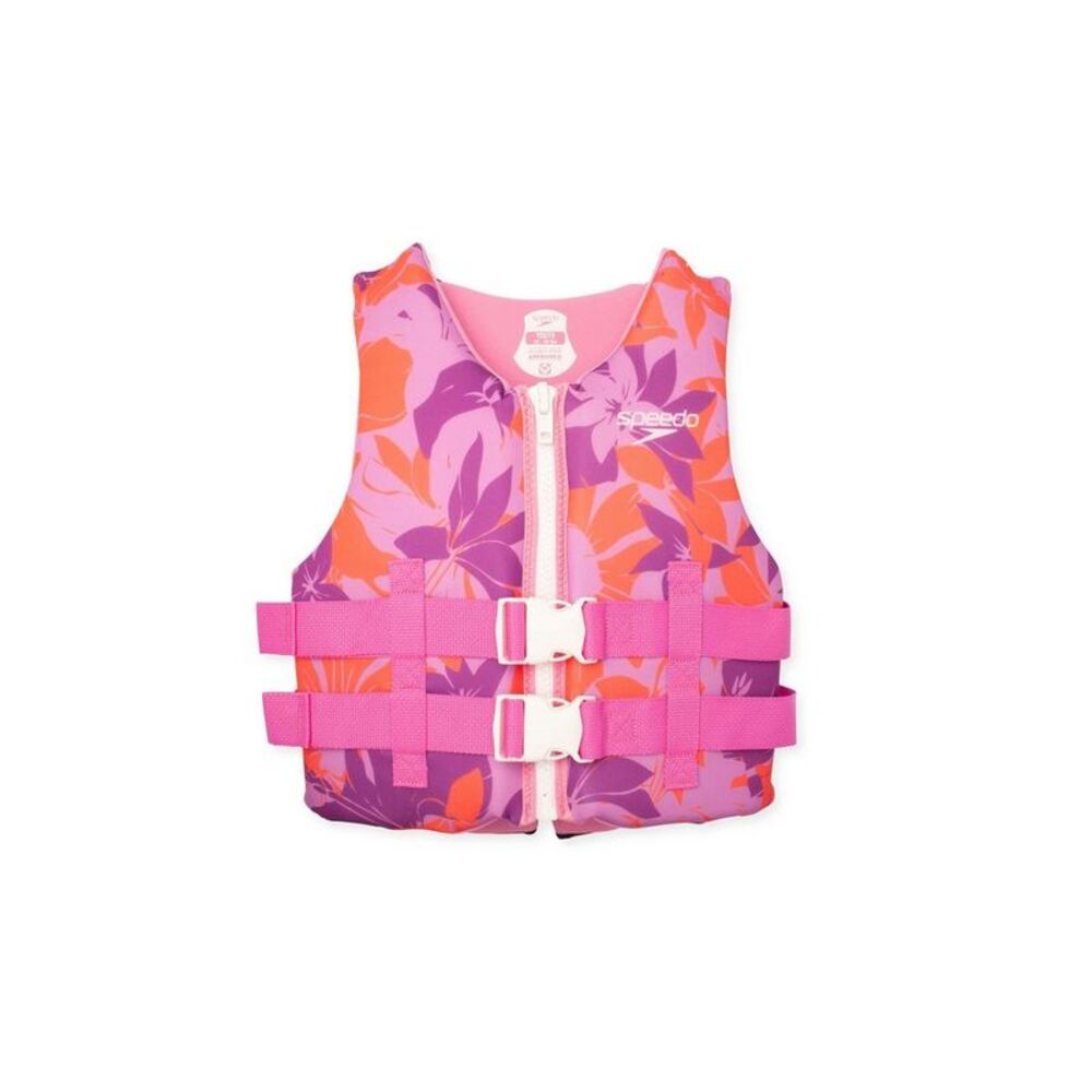 Speedo Junior PFD Life Jacket Vest - Neon Violet Kaluna Floral